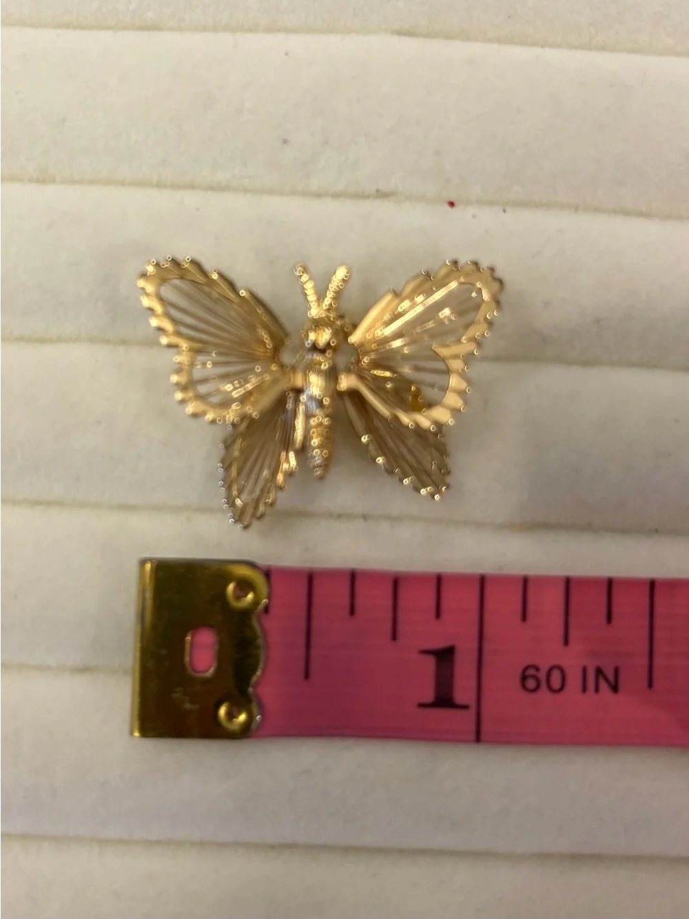 Monet Vintage Butterfly Moth Pin‎ Brooch Spinneret Gold Tone Signed Cottagecore